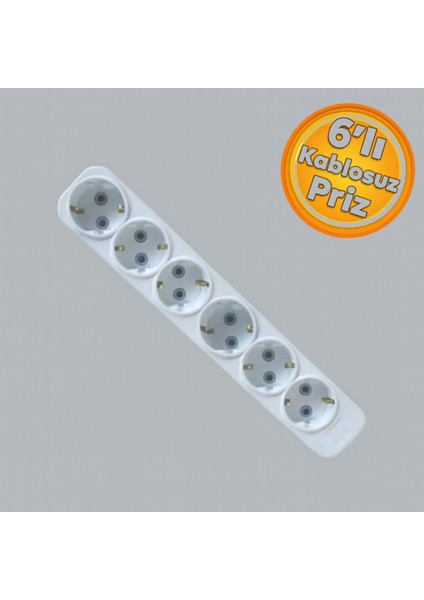 6'lı Grup Priz Kablosuz Asmalı Grup Priz