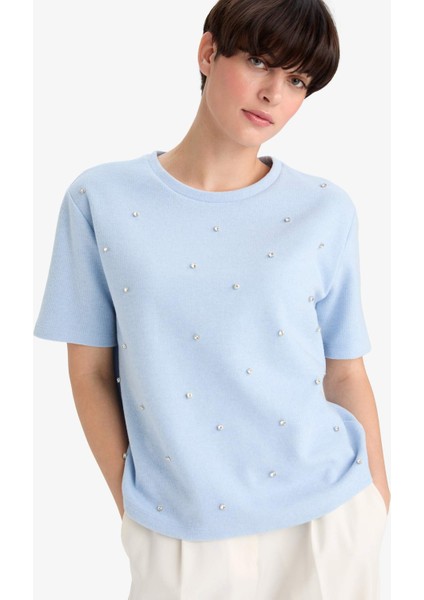 Regular Fit Bisiklet Yaka Kısa Kollu Tişört D8719AX25WN