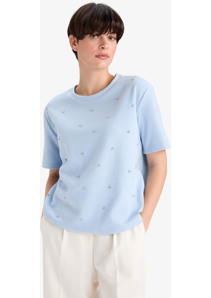 Regular Fit Bisiklet Yaka Kısa Kollu Tişört D8719AX25WN