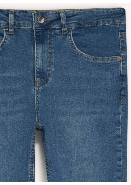 Crop Flare Fit Düşük Bel Bilek Boy Jean Yıkamalı Pantolon G2217AX25WN