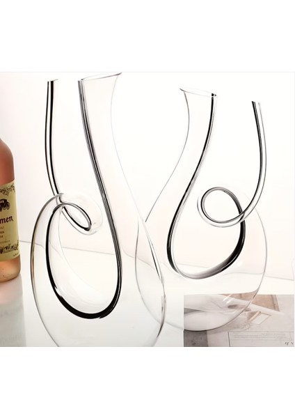 Şeffaf Kristal Cam Şarap Şampanya Şişesi 1500ML Benzersiz Dönen Tasarım Ev ve Bar Dekoru