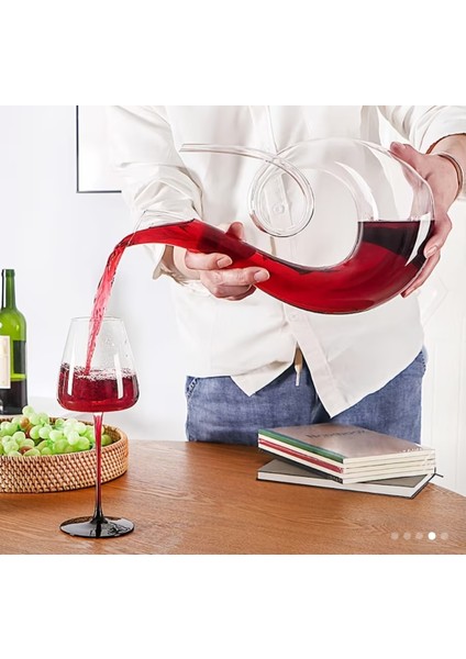 Şeffaf Kristal Cam Şarap Şampanya Şişesi 1500ML Benzersiz Dönen Tasarım Ev ve Bar Dekoru