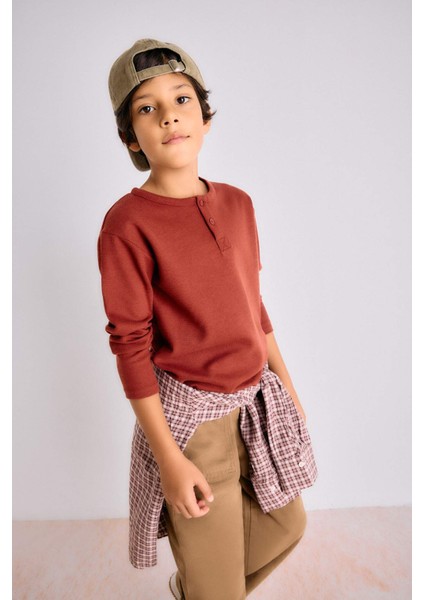 Erkek Çocuk Bisiklet Yaka Uzun Kollu Tişört G1811A825AU