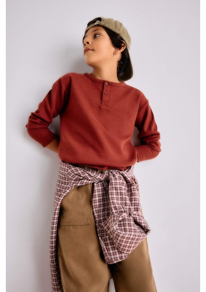 Erkek Çocuk Bisiklet Yaka Uzun Kollu Tişört G1811A825AU