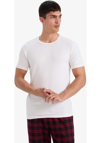 Premium Slim Fit Dar Kesim Bisiklet Yaka Kısa Kollu Modal Üst Z8085AZ25AU