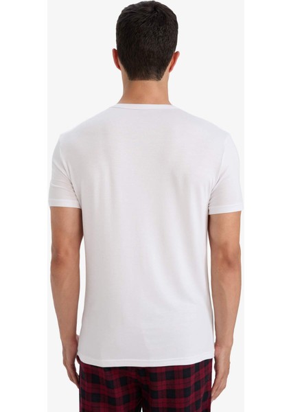 Premium Slim Fit Dar Kesim Bisiklet Yaka Kısa Kollu Modal Üst Z8085AZ25AU