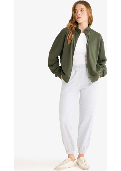 Jogger Fit Beli Lastikli Basic Düz Cepli Eşofman Altı