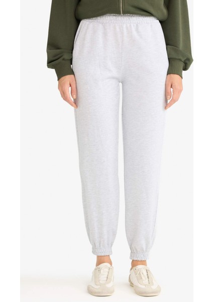 Jogger Fit Beli Lastikli Basic Düz Cepli Eşofman Altı