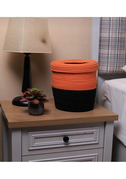 Jüt Hasır Kapaklı Modern Çöp Kovası