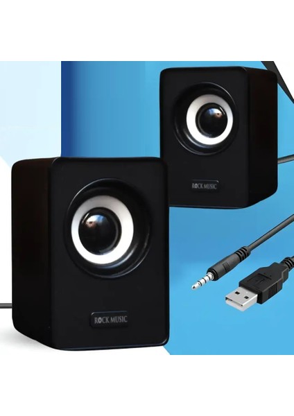 Dizüstü /bilgisayar Hoparlörü USB Kablolu 1+1 Multimedia Subwoofer, Yüksek Bas ve Net Ses Kalitesi