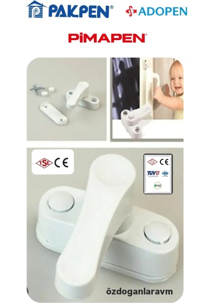 Pvc Pencere Çocuk Emniyet Güvenlik Kilidi Çekmeli Beyaz 1 Adet