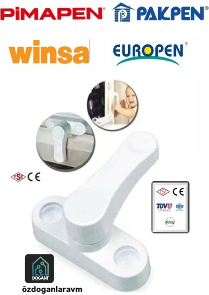 Pimapen Kapı ve Pencere Güvenlik Kilidi Çekmeli 3 Adet