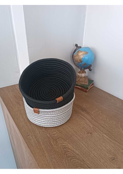 Hasır Sepet Hasır Organizer 2li Gri Siyah modelleri