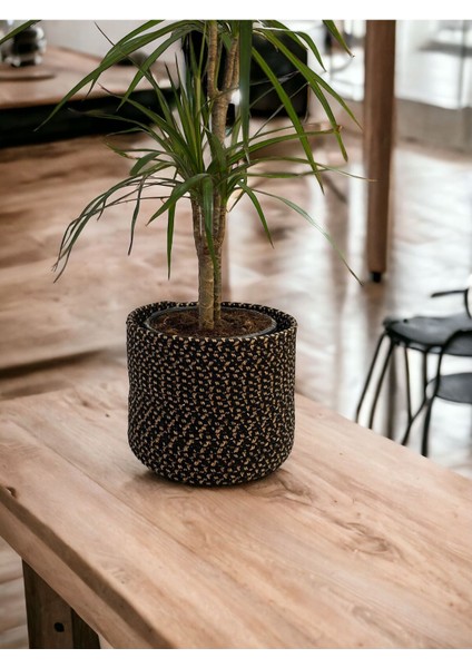 Dekoratif Jüt Hasır Saksılık Havluluk Organizer 20X20 cm