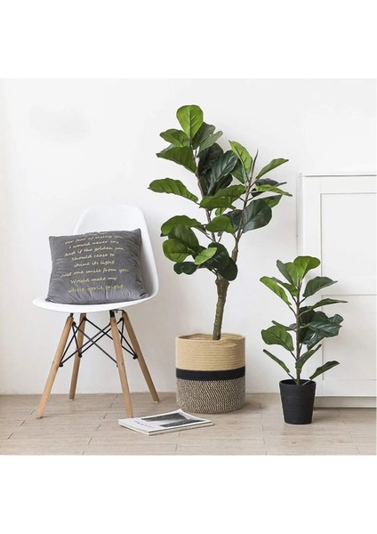 Dekoratif Jüt Hasır Saksılık Havluluk Organizer 20X20 cm