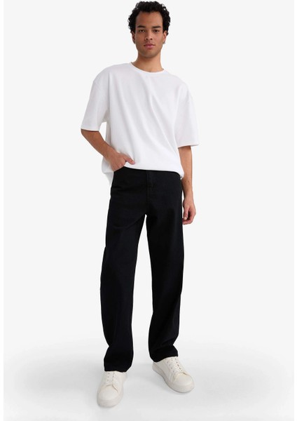 E5388AXNM40 Siyah Baggy Fit Geniş Paça Jean Pantolon modelleri