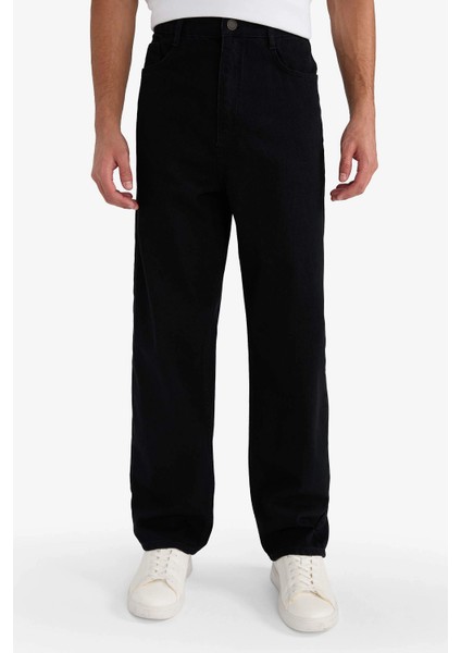 E5388AXNM40 Siyah Baggy Fit Geniş Paça Jean Pantolon fırsatları