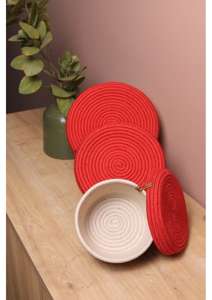 Jüt Hasır El Dokuma 3 Lü Kapaklı Sepet Takımı Organizer modelleri