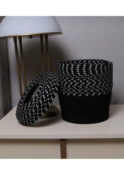 Jüt Hasır Kapaklı Modern Çöp Kovası