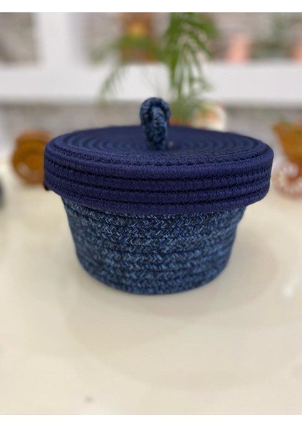 jüt Hasır Sepet Oval Kapaklı Organizer 20X20 fiyatları