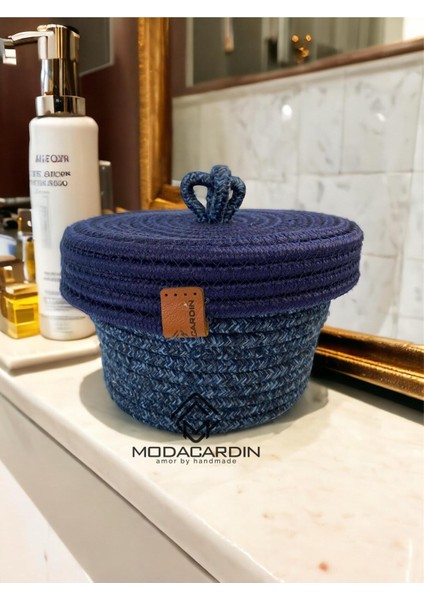 jüt Hasır Sepet Oval Kapaklı Organizer 20X20 modelleri