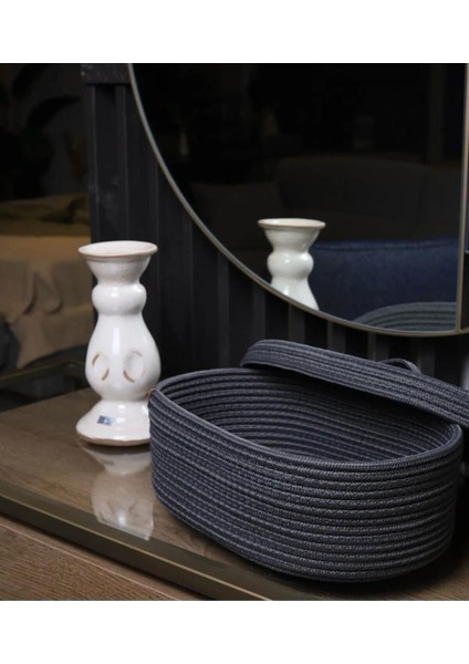 Jüt Hasır Sepet Oval Kapaklı Organizer 30X20 fiyatları
