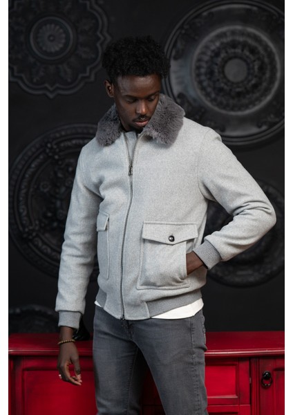 Slimfit Kürklü Sabit Yaka Beli Lastikli Astarlı Kaşe Mont fırsatları