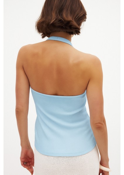 Kadın Kolsuz Boydan Geçirmeli Fitilli Uzun Basıc Bluz fiyatları