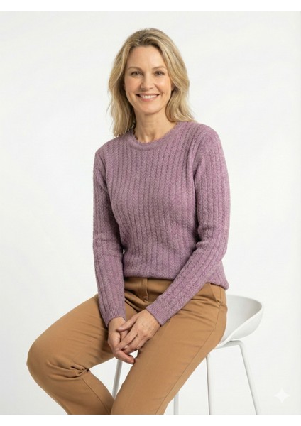 Kadın Kışlık Triko Kazak Yünlü Premium Yumuşak Dokulu Modern Desenli fırsatları