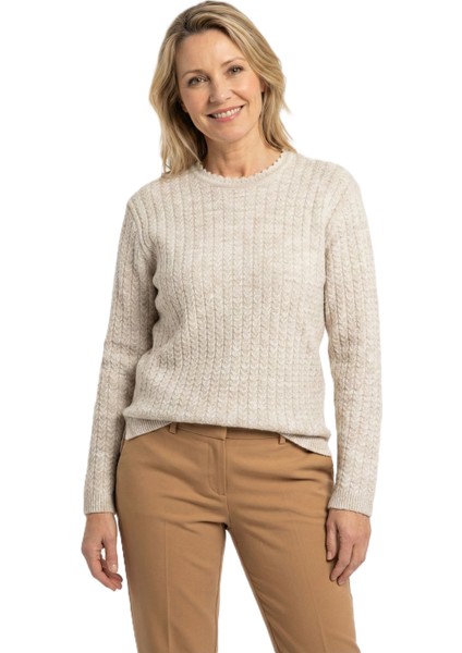 Kadın Kışlık Triko Kazak Yünlü Premium Yumuşak Dokulu Modern Desenli