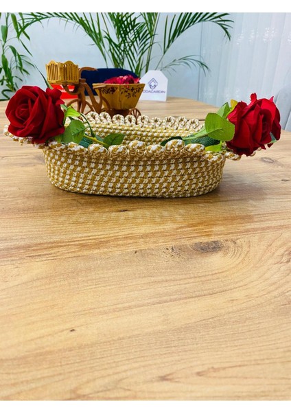 Hasır, Jüt,çirtikli Sepet, Dolap Içi, Düzenleyici, Saklama Sepeti, Ekmek SEPETI,30X20X18