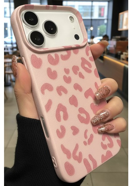 iPhone 17 Pro Kılıf Pembe Leopar Desenli Kamera Lens Korumalı Yumuşak Soft Silikon Kapak fiyatları