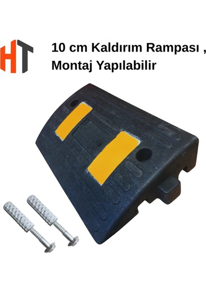 10 cm Kauçuk Rampa, Otopark Rampası, Kaldırım Rampası 50 x 30 x 10 cm fırsatları