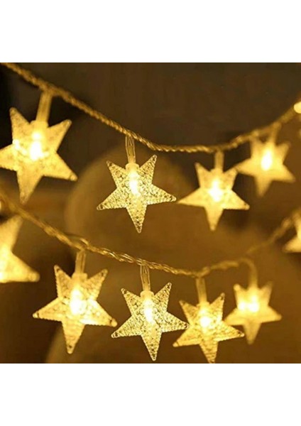 Yıldız Şekilli Pilli Gün Işığı Yılbaşı LED Işık 3 mt