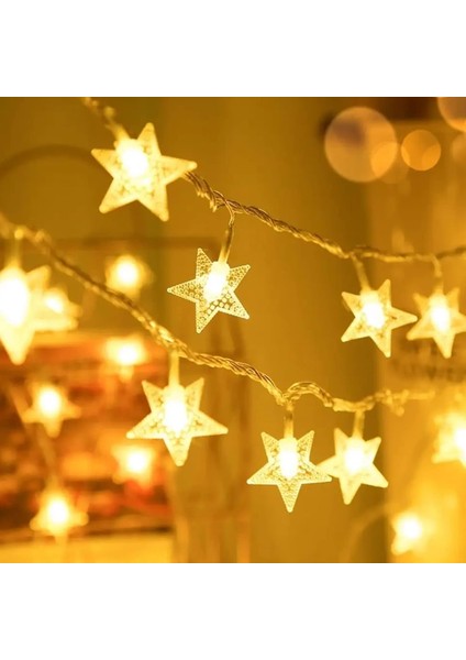 Yıldız Şekilli Pilli Gün Işığı Yılbaşı LED Işık 3 mt modelleri