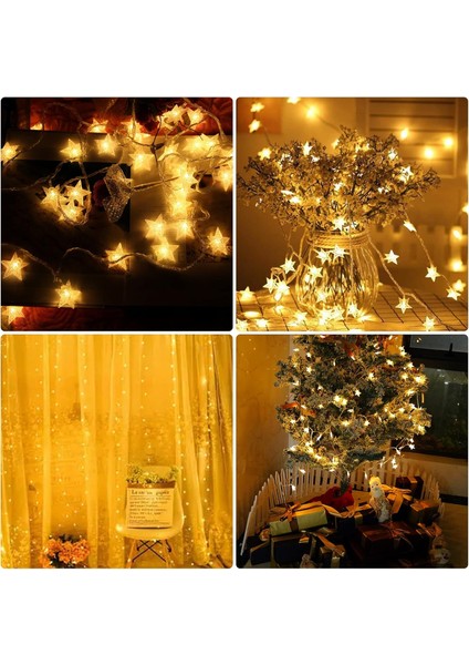 Yıldız Şekilli Pilli Gün Işığı Yılbaşı LED Işık 3 mt fırsatları