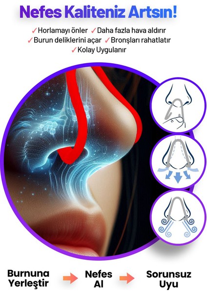 Rahat Nefes Alma Horlama Önleyici Burun Dilatörü Tekli