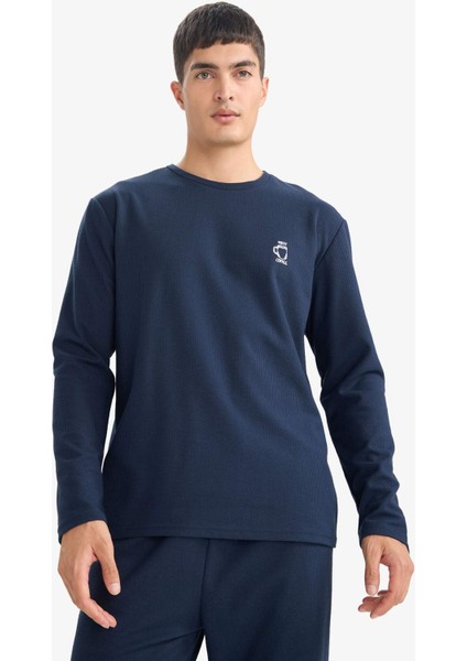Pijama Takımı Regular Fit Uzun Kollu Waffle Üst Uzun Alt G2650AX25WN