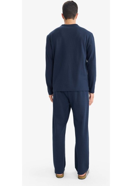 Pijama Takımı Regular Fit Uzun Kollu Waffle Üst Uzun Alt G2650AX25WN