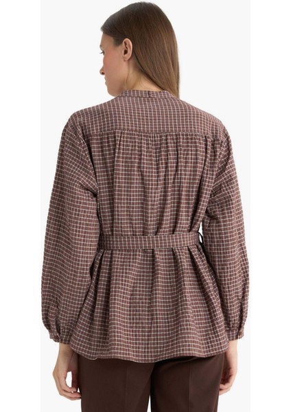 Regular Fit Kareli Flanel Uzun Kollu Tunik