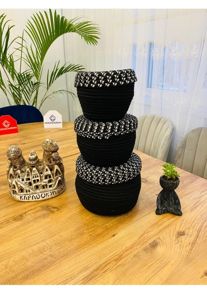 Jüt,hasır,3 Lü Kapaklı Sepet, Özel Tasarım, Çok Amaçlı Düzenleyici Organizer,sepet