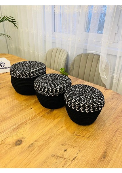 Jüt,hasır,3 Lü Kapaklı Sepet, Özel Tasarım, Çok Amaçlı Düzenleyici Organizer,sepet fırsatları