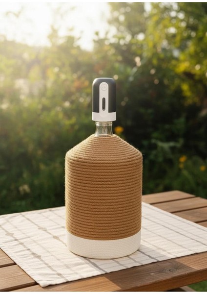 Jüt Hasır Görünümlü Damcana Kılıfı, Şık ve Doğal Su Sebili Örtüsü. fırsatları