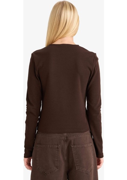 Fitted Bisiklet Yaka Ribana Hırka G2806AX25AU