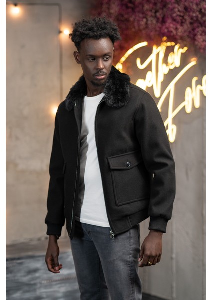 Slimfit Kürklü Sabit Yaka Beli Lastikli Astarlı Kaşe Mont fırsatları