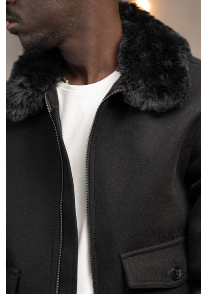 Slimfit Kürklü Sabit Yaka Beli Lastikli Astarlı Kaşe Mont indirimleri