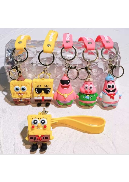Kötü Spongebob Squarepants Sevimli Anime Patrick Yıldız Araba Anahtarlık Sırt Çanta Aksesuarlı