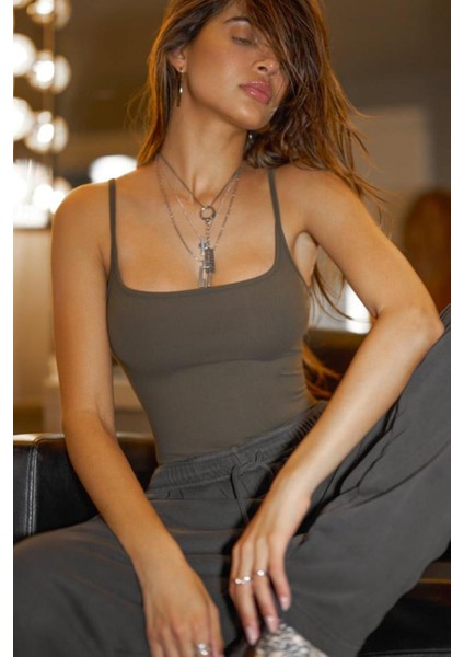 Kadın Ince Asklılı Basıc Atlet Uzun Bluz