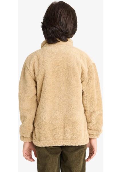 Erkek Çocuk Fermuarlı Yaka Nakışlı Pelüş Sweatshirt G2946A825WN