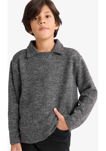 Erkek Çocuk Polo Yaka Sweatshirt